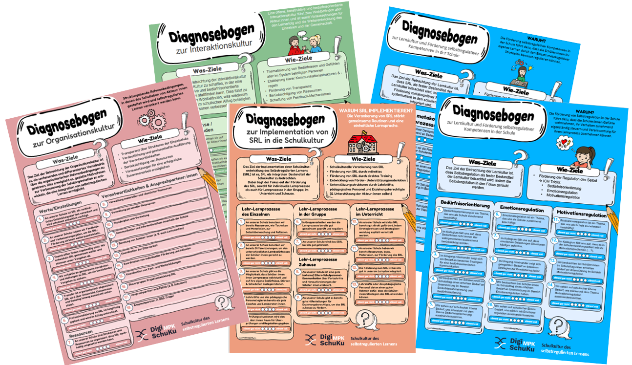 Diagnoseboegen nebeneinander