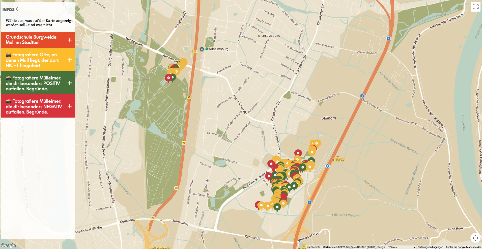 Screenshot der Stadtsache Karte