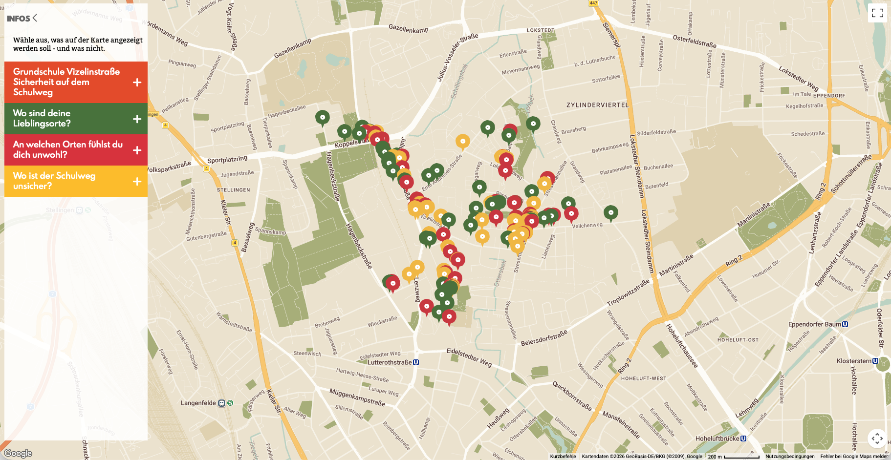 Digitale_Karte_Sicherheit Screenshot der Stadtsache Karte