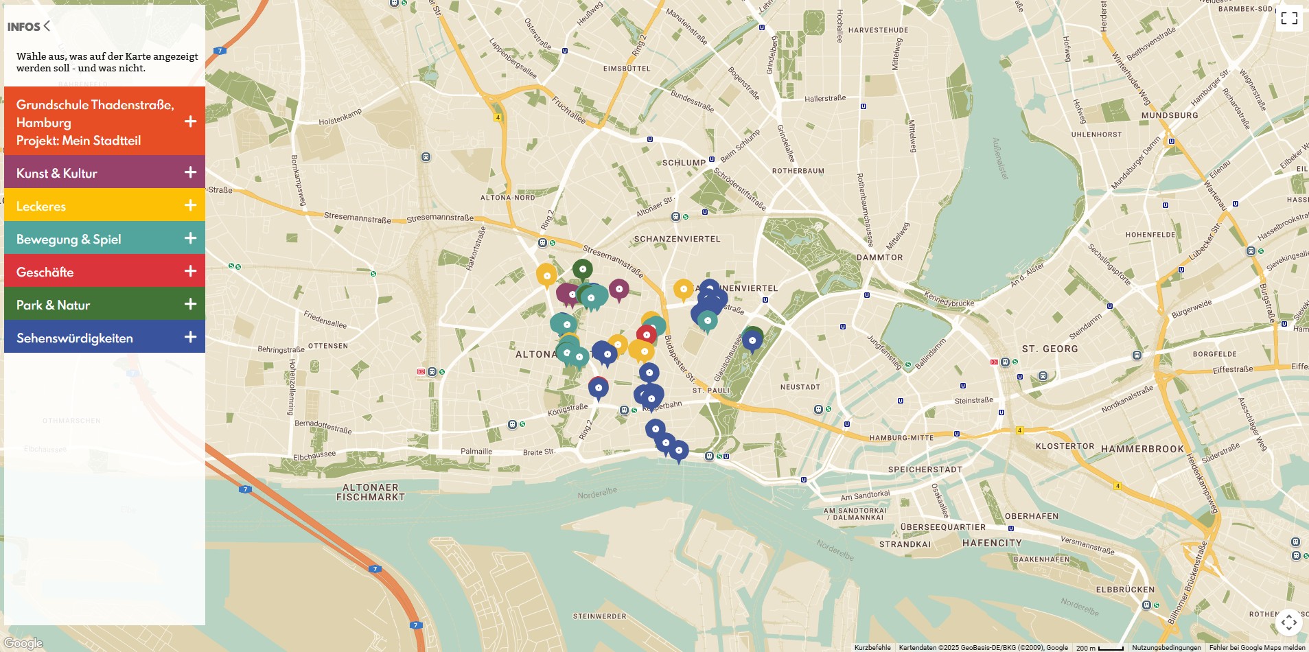 Screenshot der Stadtsache Karte