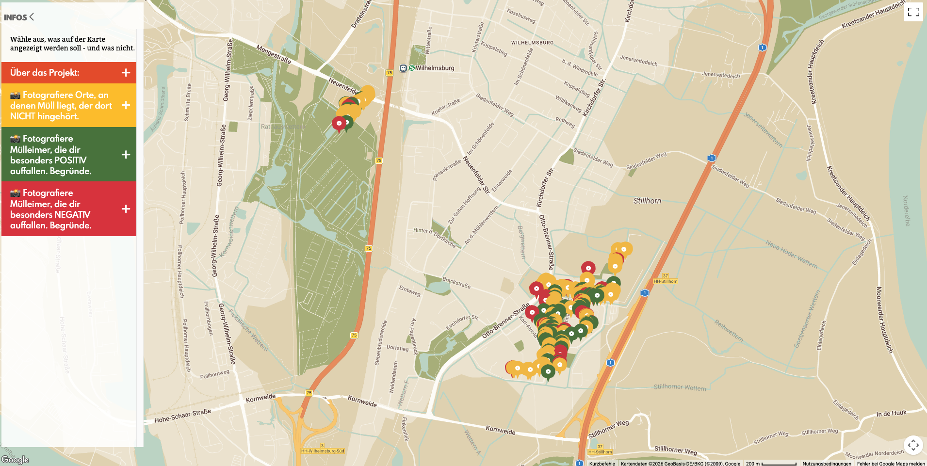 Screenshot der Stadtsache Karte