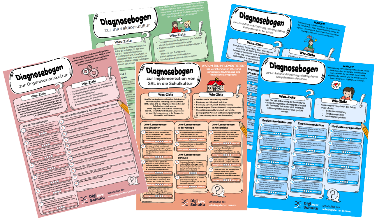Diagnoseboegen nebeneinander
